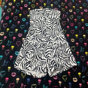Black and White Zebra Print Romper
